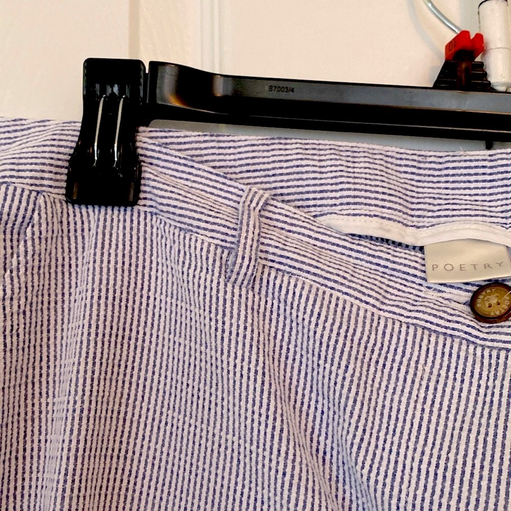 Poetry Blue & White Searsucker pants. 100% cotton in EUC. Great brand. Size 12. - Picture 8 of 15